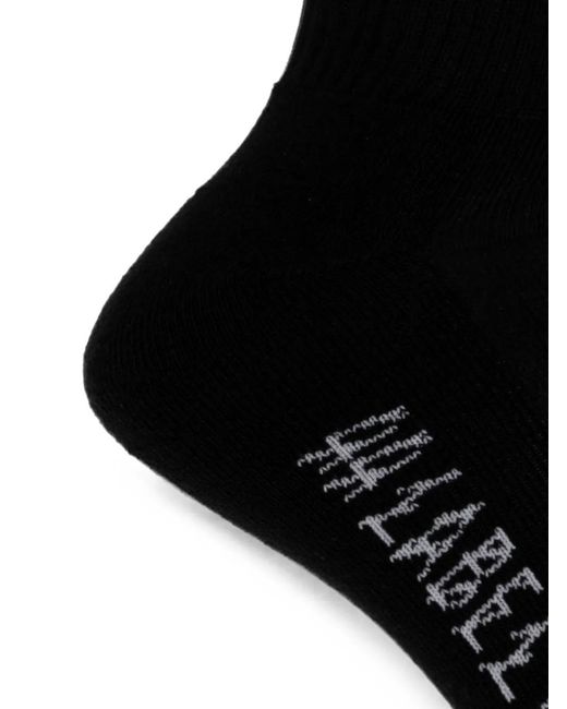 44 Label Group Black Logo-Intarsia Ribbed-Knit Socks for men