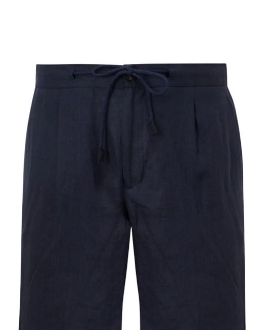 メンズ Gran Sasso リネン ショートパンツ Blue