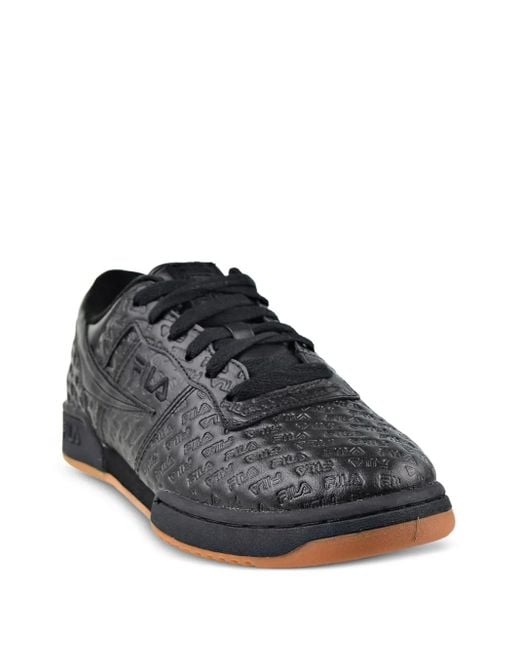 Fila Black Original Fitness Logo-Pattern Sneakers for men