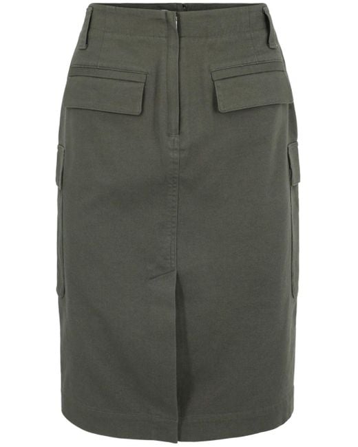 Vince Green Cotton Twill Cargo Skirt