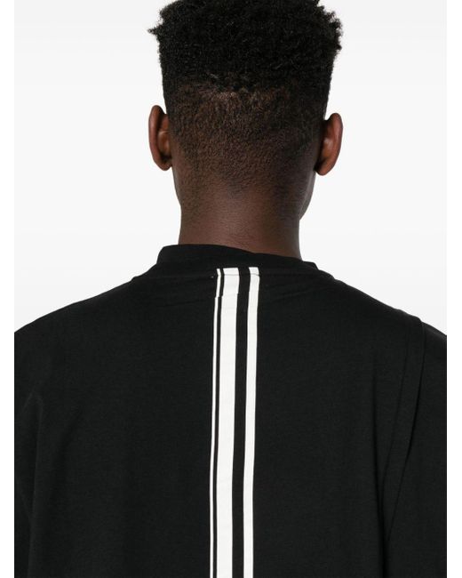 Mordecai Black Stripe-detail Wrap T-shirt for men
