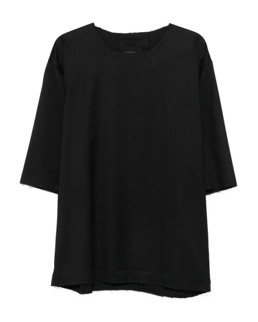 Hamza T-Shirt Met Franje Afwerking in het Black voor heren