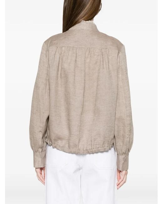 Fabiana Filippi Natural Embellished Bomber Jacket
