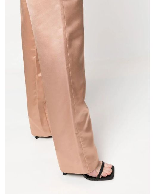 A.L.C. Natural Straight-Leg Satin Trousers
