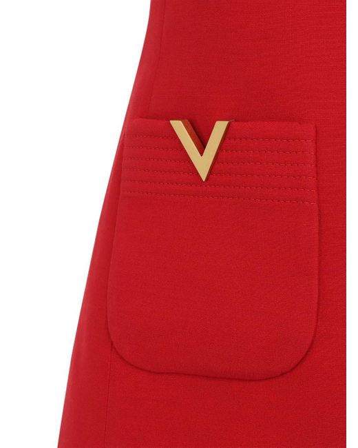 Valentino Garavani Red Crepe Couture Mini Dress