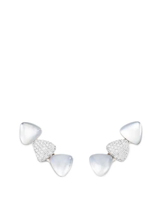 Vhernier White Freccia Diamond And Pearl Earrings