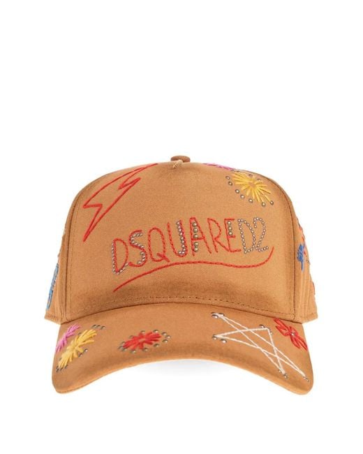 DSquared² Baseballkappe mit verzierter Stickerei in Orange für Herren