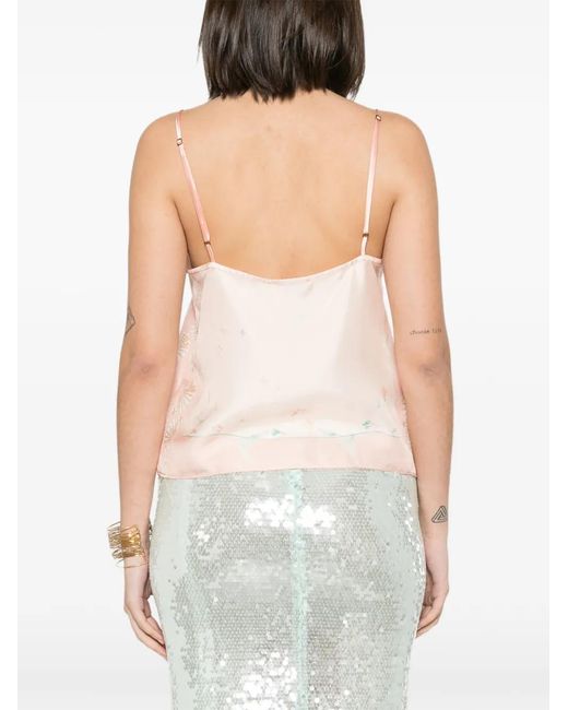 Forte_forte Pink Shell-Print Silk Top
