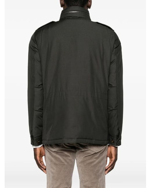 Moorer Black Four-Pocket Epaulette Jacket for men