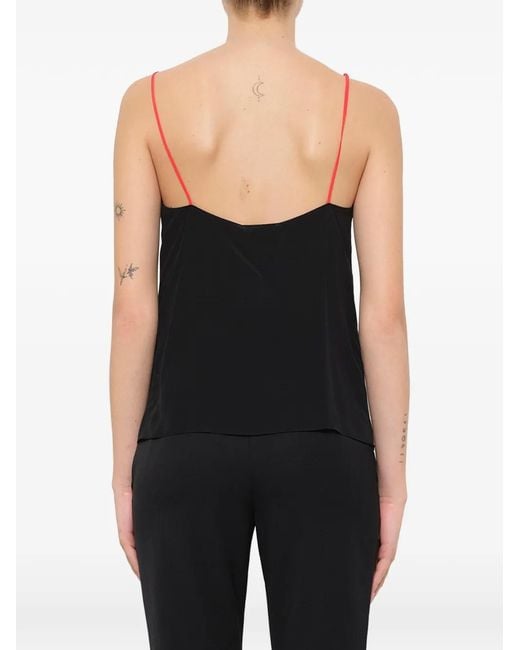Lanvin Red Colour-Block Silk Top