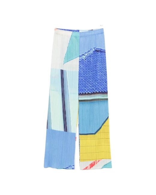 Pleats Please Issey Miyake Blue Pleated Trousers