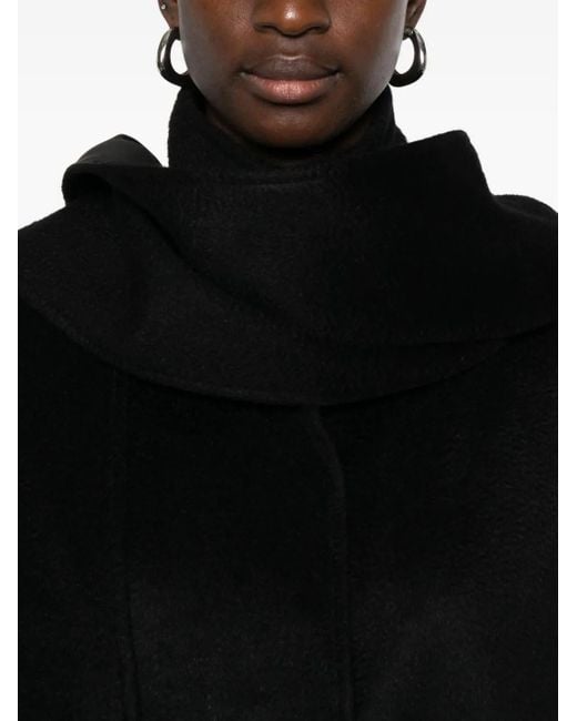 Forte Forte Black Funnel-Neck Coat
