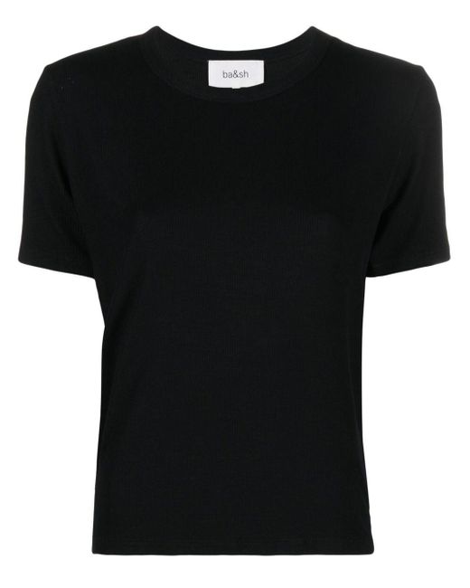 Ba&sh Merena Stretch-modal T-shirt in Black | Lyst