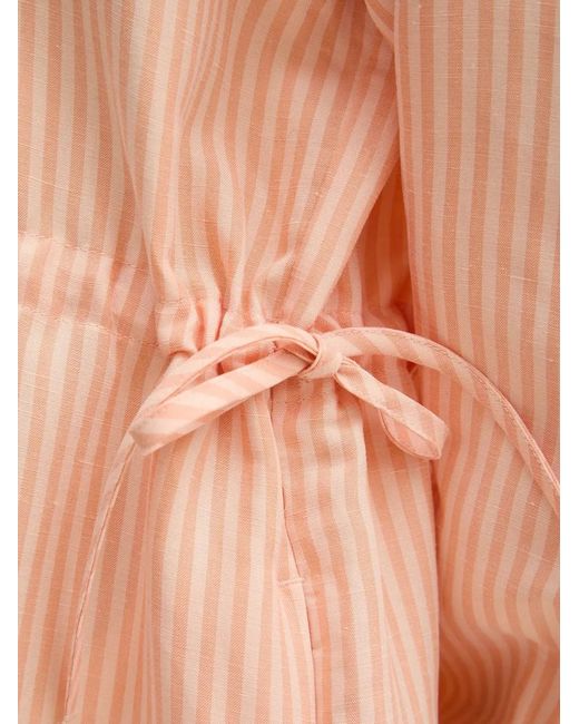 Lacoste White Striped Midi Dress
