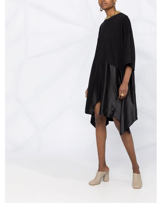 Mm6 By Maison Martin Margiela アシンメトリーヘム Tシャツワンピース ブラック Lyst Mm6 By Maison Martin Margiela アシンメトリーヘム Tシャツワンピース ブラック Lyst