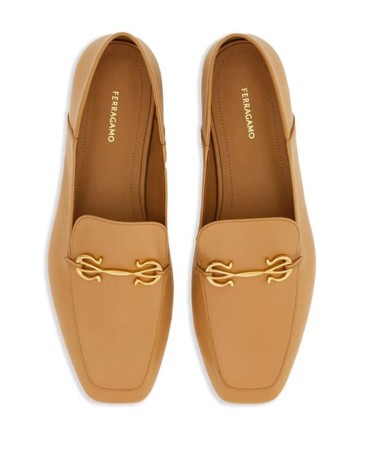 Ferragamo Brown Gancini-Embellished Loafers