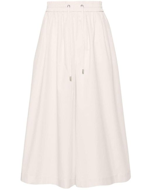 Peserico White Wide-leg Cropped Trousers