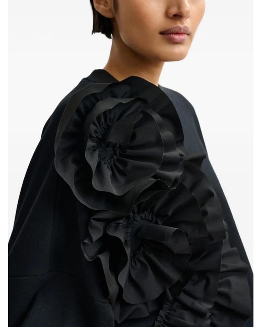 Essentiel Antwerp Black Jigantum Ruffled Sweatshirt