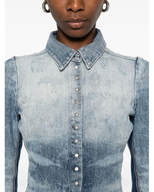 DIESEL Blue De-Masly-Fsh Buttoned Shirt