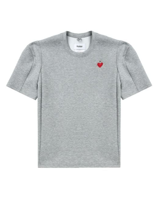 Doublet Gray Motif-embroidered Jersey T-shirt for men