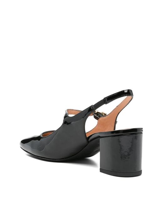 Love Moschino Black Square-Toe Leather Pumps