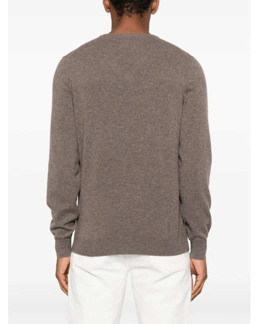 Fedeli Brown V-Neck Sweater for men