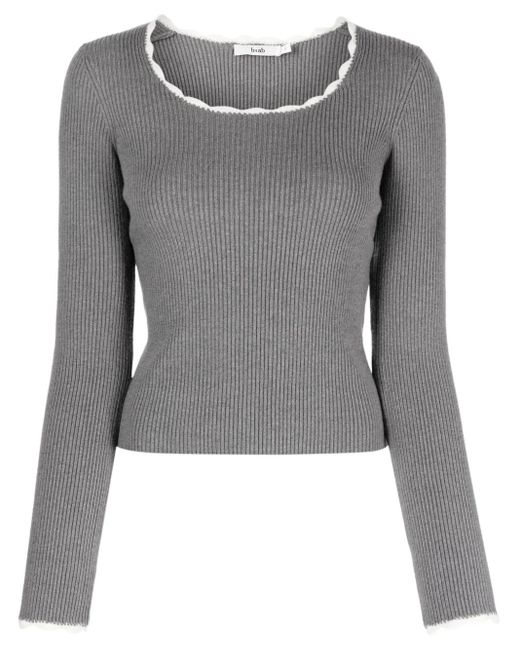 B+ AB スカラップカラー セーター Gray
