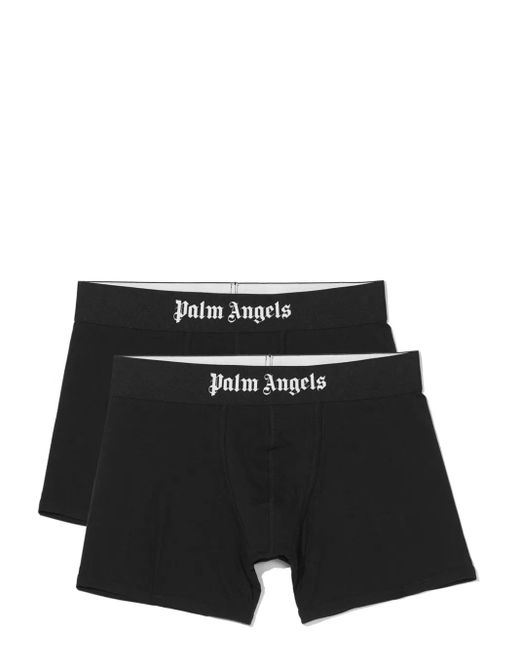 Palm Angels Black Two-pack Logo-waistband Boxers for men