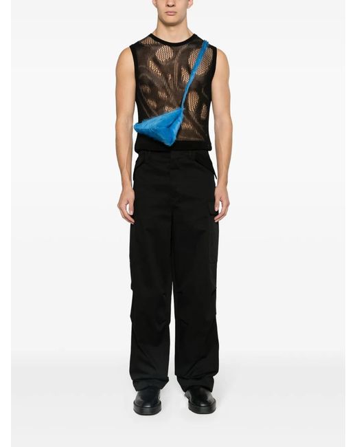MSGM Black Cargo Pants for men