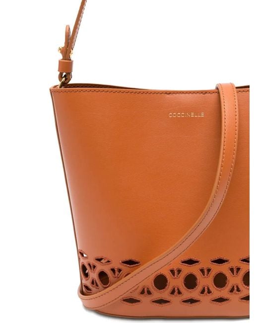 Coccinelle White Cut-Out-Detail Tote Bag
