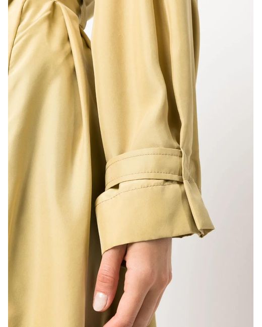 Alberta Ferretti Yellow Shawl-Lapels Silk Trench Coat