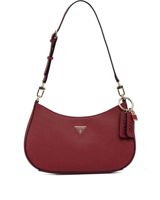 Guess Purple Noelle Logo-Charm Shoulder Bag
