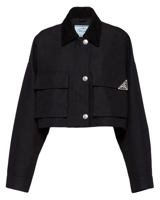 Prada Black Triangle-Logo Blouson Jacket