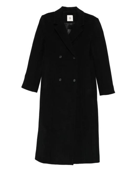 THE GARMENT Black Double-Breasted Midi Coat