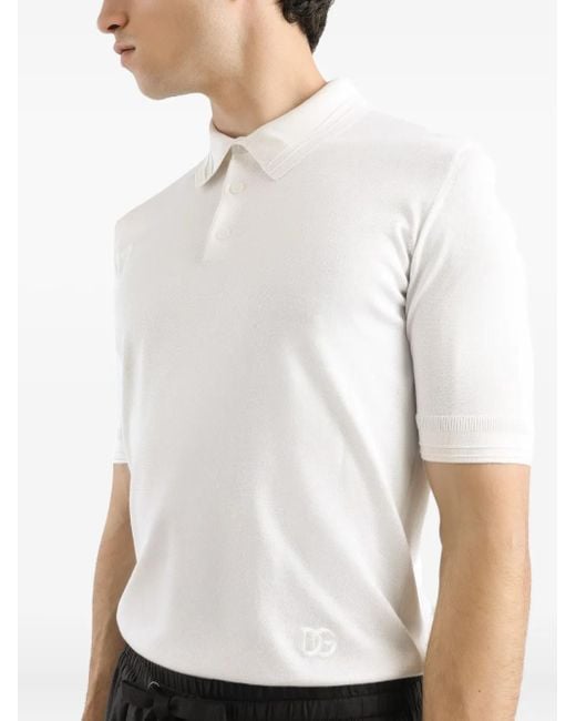 Dolce & Gabbana Poloshirt Met Geborduurd Logo in het White voor heren