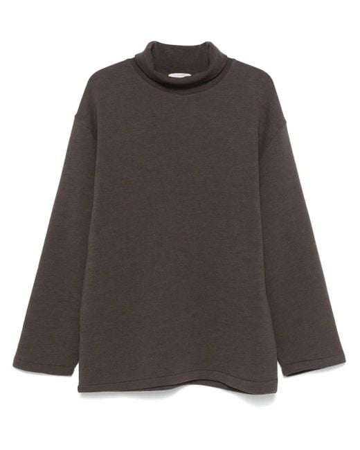 Lemaire Brown Mock Neck Sweatshirt for men