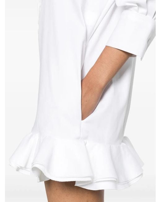 Blanca Vita White Acaly Ruffle-Detail Dress