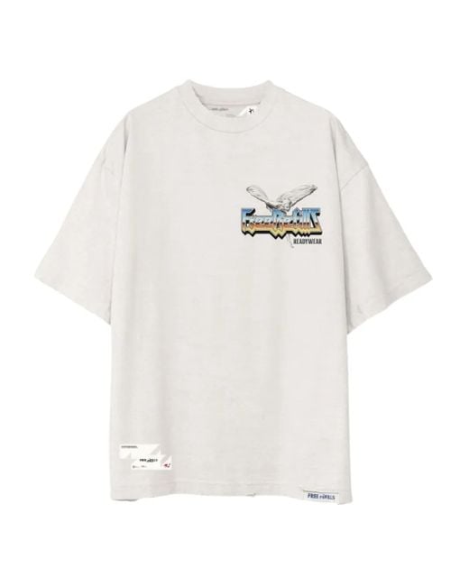 Free Refills White Graphic-Print T-Shirt for men
