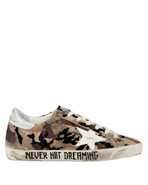 Golden Goose Deluxe Brand Brown Superstar "Camo Flock Upper Leather Star" Sneakers for men