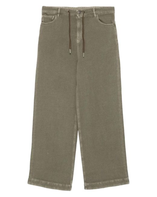 Golden Goose Deluxe Brand Green Drawstring Wide-Leg Jeans