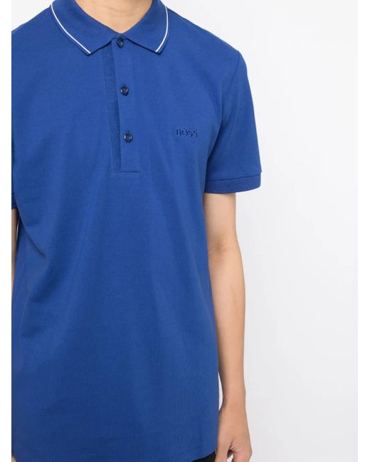 Boss Blue Paule Cotton Polo Shirt for men