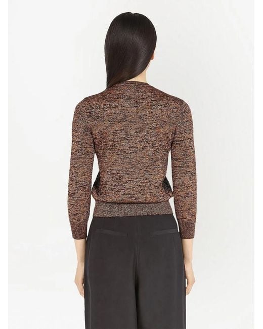 Ferragamo Black Sequin-Embellished Crew Neck Jumper
