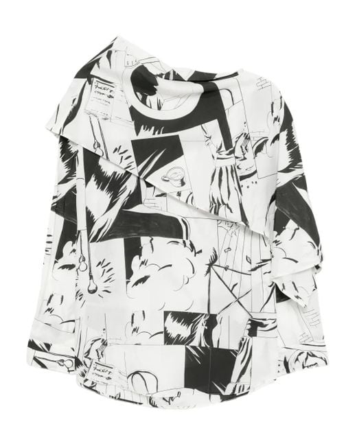 JNBY White Graphic-Print Top