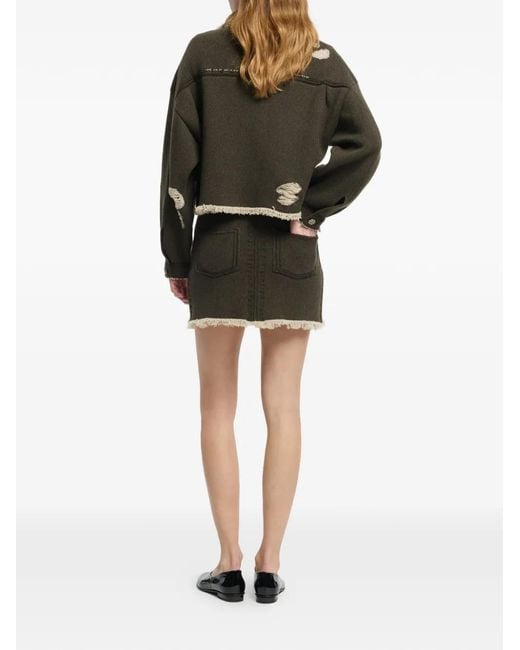 Barrie Black Denim Fringed Jacket