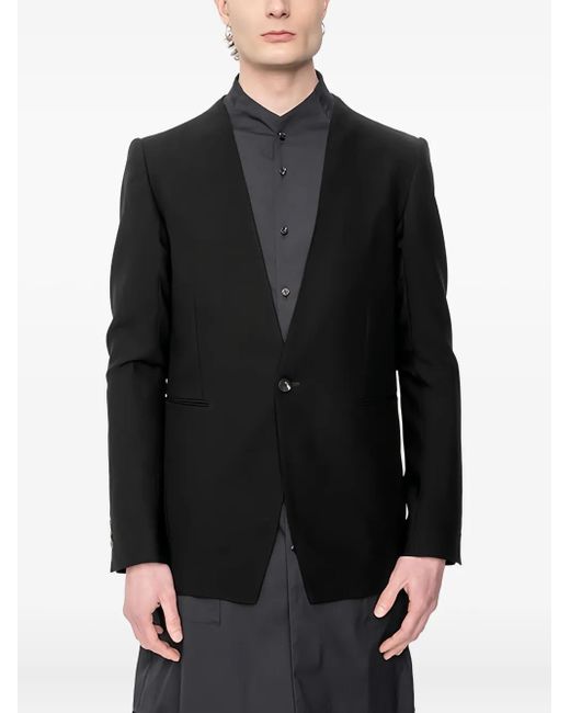 DEVOA Black Single-Breasted Wool-Mohair Dinner Jacket for men