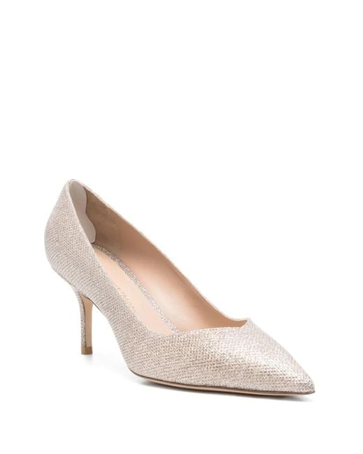 Stuart Weitzman White 75Mm Glitter Pointed-Toe Pumps
