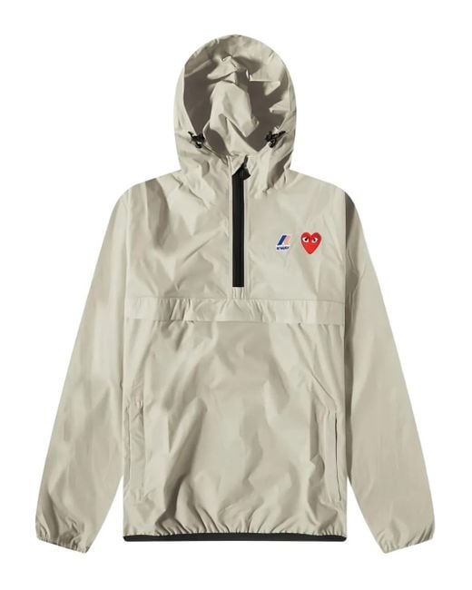 COMME DES GARÇONS PLAY White X K-Way Half-Zip Hooded Jacket