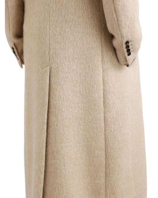 Dolce & Gabbana Natural Peak-Lapel Double-Breasted Coat for men