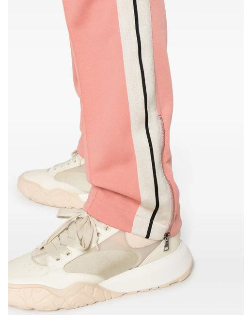 Palm Angels Pink Logo-Embroidered Track Pants for men