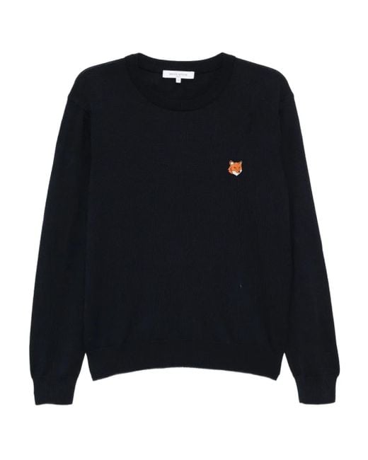 Maison Kitsuné Pullover Mit Bold Fox Head-Patch in Black für Herren